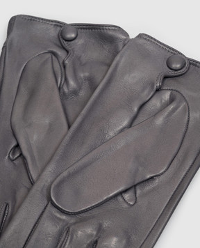 Sermoneta Gloves Сірі шкіряні рукавички з ланцюжком AN07FCATENACH