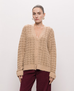 Twinset Кардиган коричневый в узор 262TP3360
