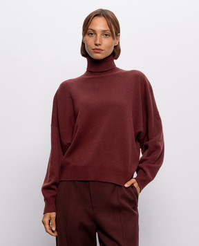 Brunello Cucinelli Бордовий светр з кашеміру M12744403P