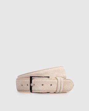Cashmere&Whiskey Замшевый ремень цвета айвори SUEDE