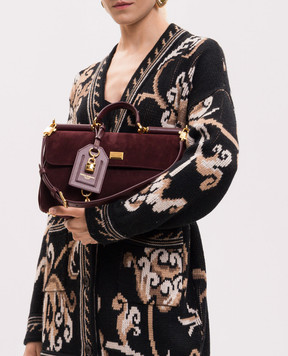 Dolce&Gabbana Замшевая бордовая сумка My Sicily BB7782BO903