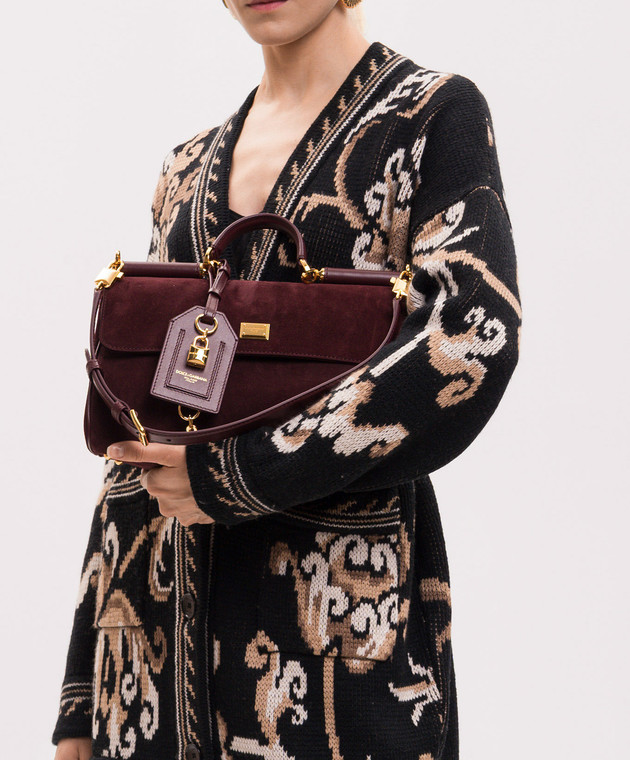 Dolce&Gabbana Бордова замшева сумка My Sicily BB7782BO903 зображення 2