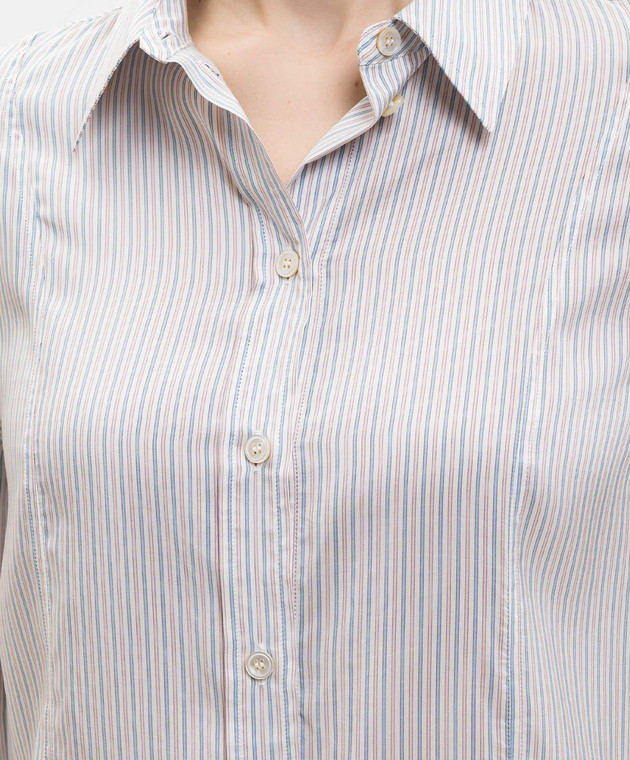 Alexander McQueen Біла сорочка із шовку в смужку 868906QBADY зображення 4