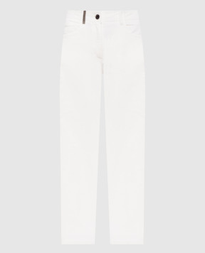 Peserico Белые вельветовые брюки с логотипом P04977T303277