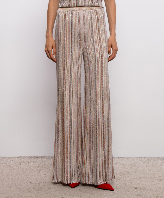 Missoni Бежевые брюки с пайетками DS26WI0HBK01J8 изображение 3
