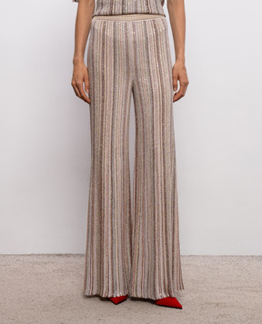 Missoni Бежевые брюки с пайетками DS26WI0HBK01J8