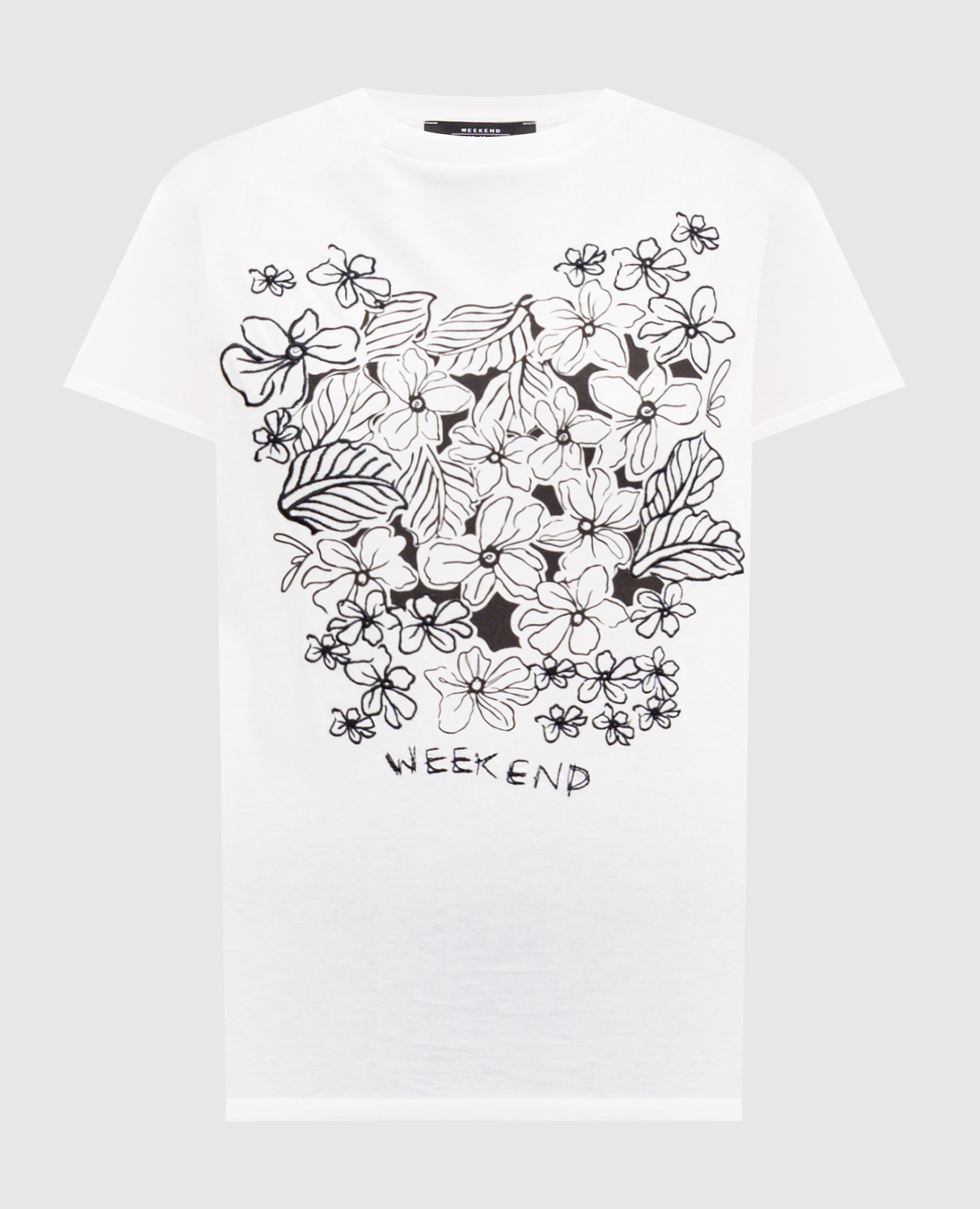 Белая футболка BORA с цветочным принтом