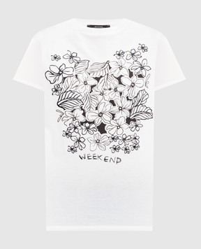 Max Mara Weekend Біла футболка BORA з квітковим принтом WKDBORA
