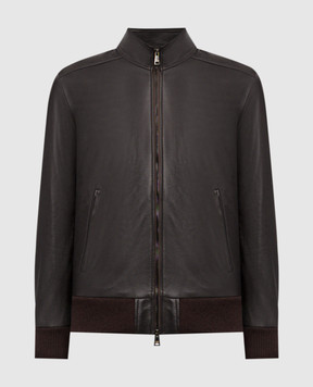 Cashmere&Whiskey Коричнева шкіряна куртка DF272NAPPA