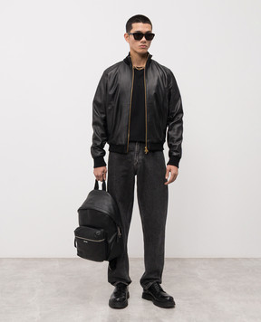 Palm Angels Чорна шкіряна куртка PMJD008F23LEA001