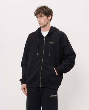 Off-White Чорна спортивна куртка з емблемою Half Arrow 44MBE015S26F003