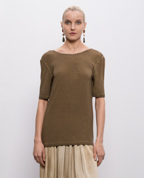 UMA WANG Коричнева футболка Tea UW1038