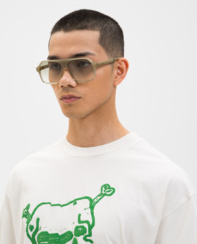 Palm Angels Солнцезащитные очки бежевого цвета с эффектом градиента PA1027525258