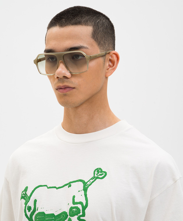 Palm Angels Солнцезащитные очки бежевого цвета с эффектом градиента PA1027525258 изображение 2