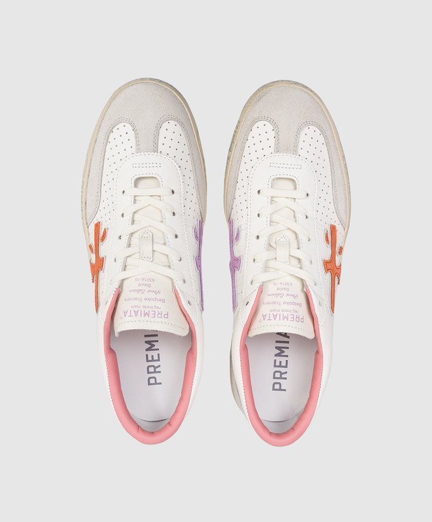 Premiata Білі шкіряні кросівки DAVIDD DAVIDD8097 зображення 4