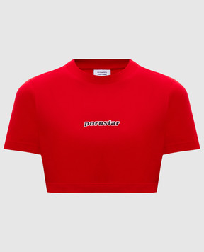Vetements Красный топ с принтом WE76TR545R