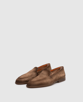 Santoni Замшевые лоферы коричневого цвета с эффектом деграде MGAG18829TGRSEAA