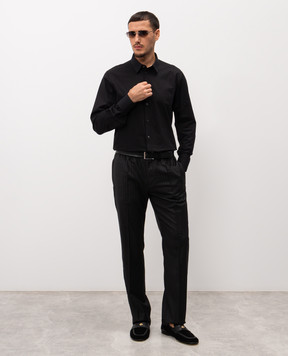 Dolce&Gabbana Черные брюки из шерсти в полоску GP1M2TFR2ZX