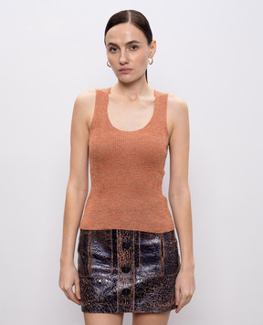 Twinset Помаранчевий топ з льоном з люрексом 261TT3212