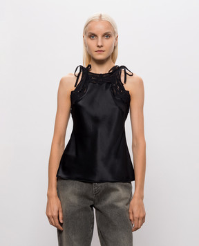 Ermanno Scervino Черный топ из шелка D492L351RNXE
