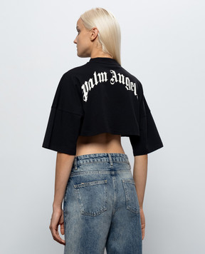 Palm Angels Черная укороченная футболка PAWAA001JR001