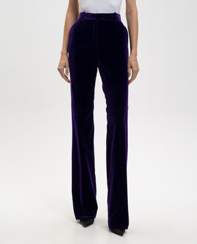 Tom Ford Фіолетові оксамитові штани кльош PAW649FAX1619