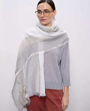 Peserico Белый шарф с леном с люрексом S31545C0CC826