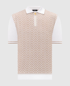 Stefano Ricci Біле поло з шовком з логотипом K212037P31F26193