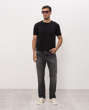 Dolce&Gabbana Черная футболка с нашивкой логотипа G8TW5TFU7EQ