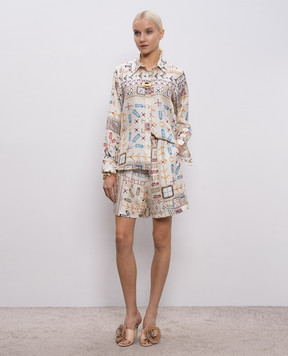 Momoni Белая блуза ARLES из шелка MOSH001MO01