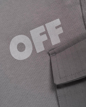 Off-White Детские серые джогеры с принтом логотипа 44BCH00BF5F001
