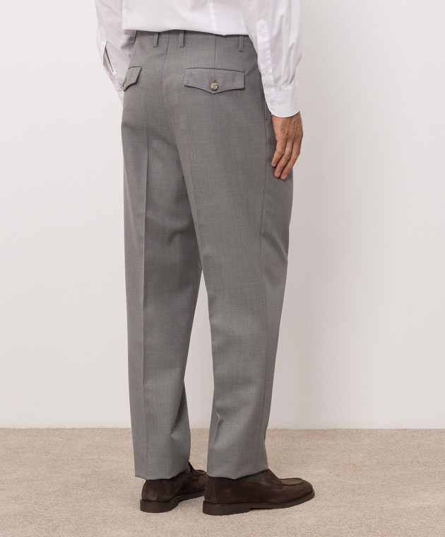 Brunello Cucinelli Серые брюки из шерсти ME267S2440 изображение 4