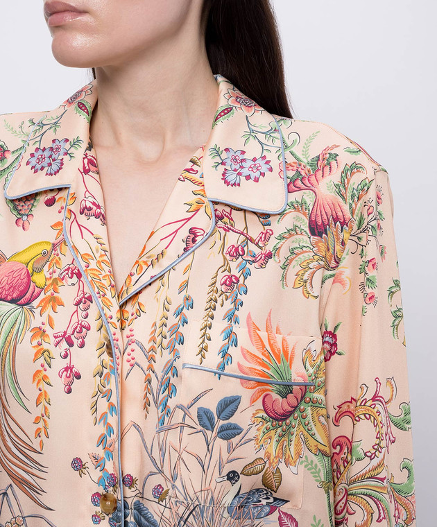 Etro Рожева блуза в піжамному стилі WRIA010099SPSI4 зображення 5