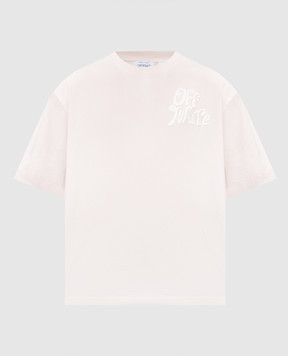 Off-White Рожева футболка з принтом логотипа 44MAA120S26J00U