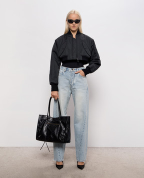 Balenciaga Черный укороченный бомбер A0029MTTO29