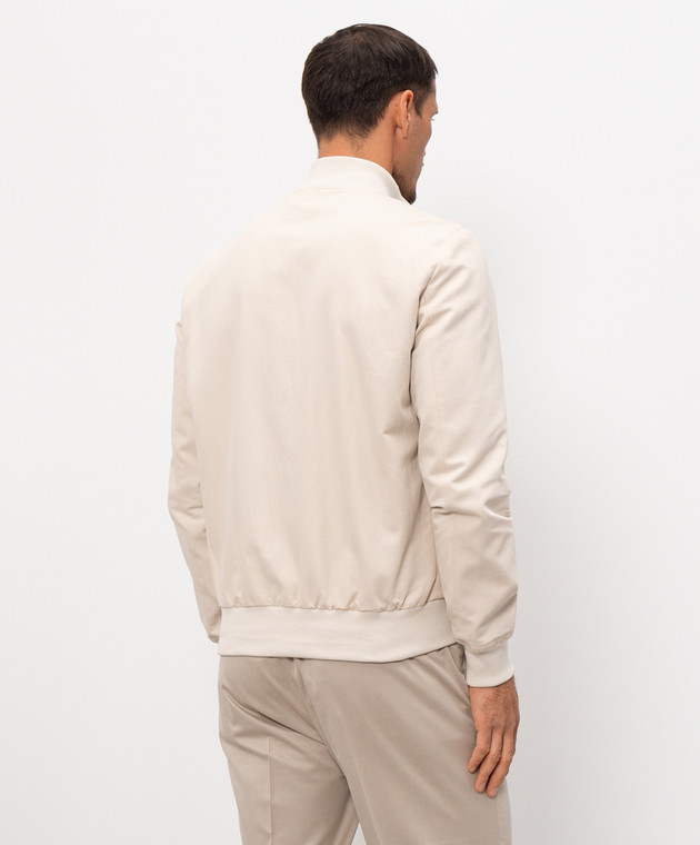 Pini Parma Бежева куртка з льоном BOMBERCOBEI зображення 4