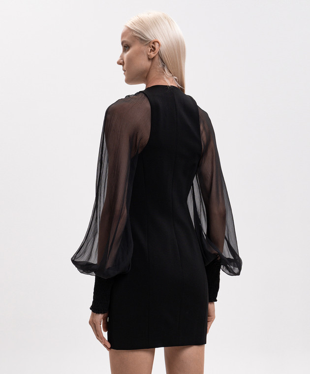 Balmain Черное платье мини HF1R9461MI60 изображение 4