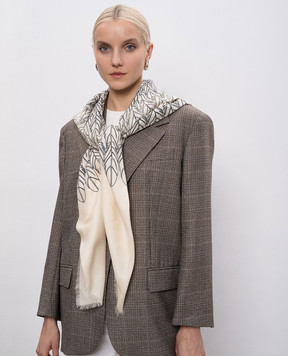 Max Mara Weekend Хустка KAEDUCATA кольору айворі з вовни і шовку WKAEDUCATA