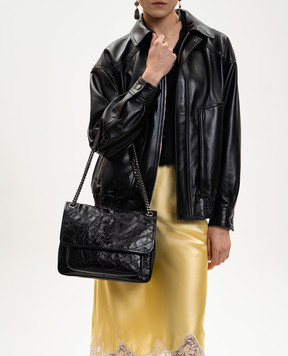 Saint Laurent Чорна шкіряна глянцева сумка NIKI 6331580EN04