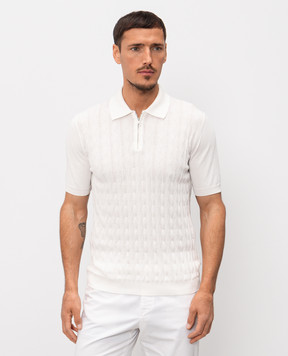Cashmere&Whiskey Біле поло у фактурний візерунок M54268011