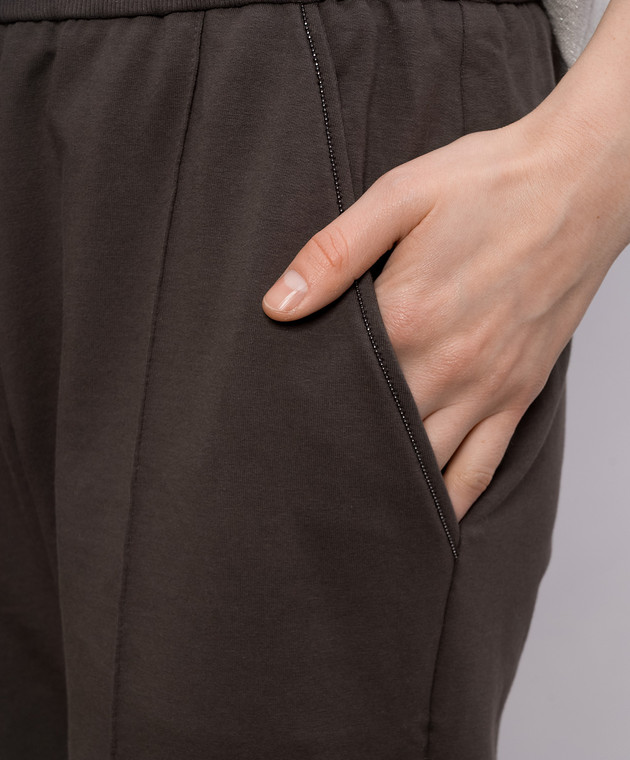 Brunello Cucinelli Коричневі спортивні штани з ланцюжком моніль MH827FB799 зображення 5