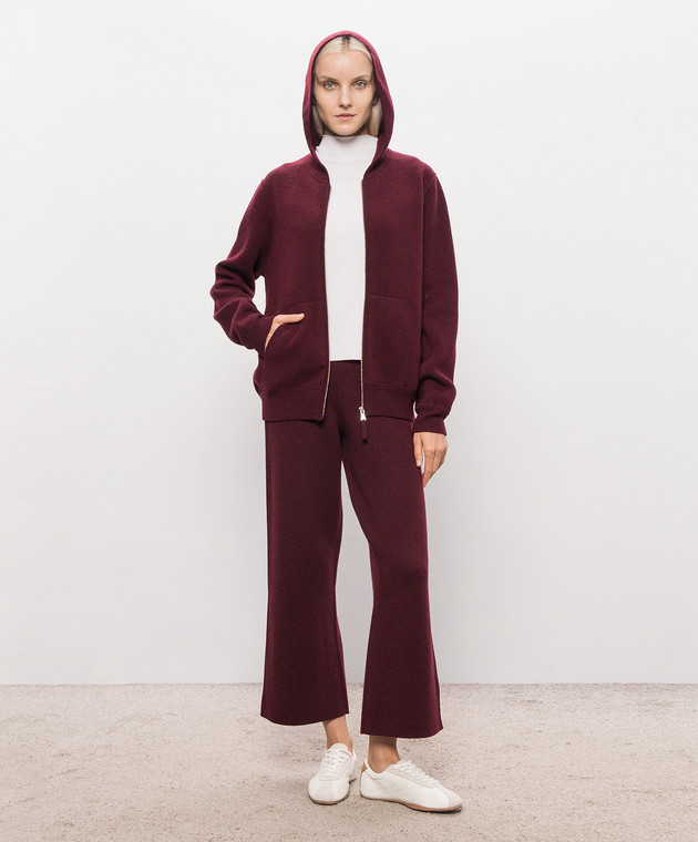 Allude Бордова спортивна куртка з вовни і кашеміру 26537610 зображення 2