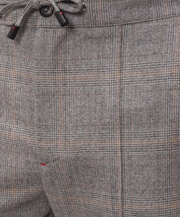 ISAIA Серые брюки из шерсти в клеточку PNC05399628 изображение 5