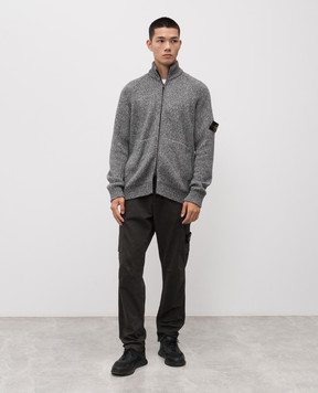 Stone Island Сірий кардиган з вовною K2S155100051S00N1