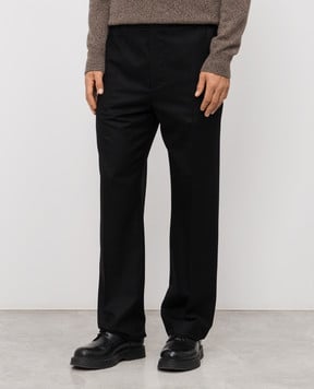 Moncler Чорні штани з вовни з логотипом K20912A0004354272