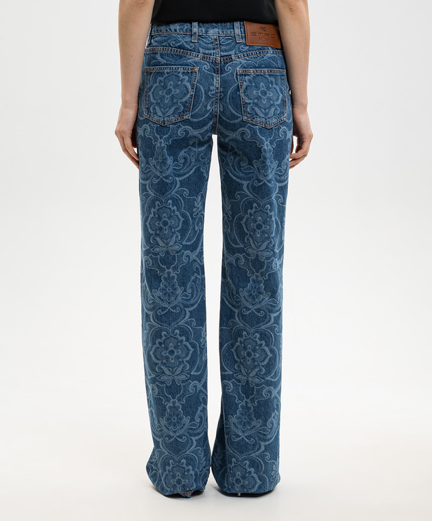 Etro Сині джинси в брендовий принт WRNB0026AV11M зображення 4