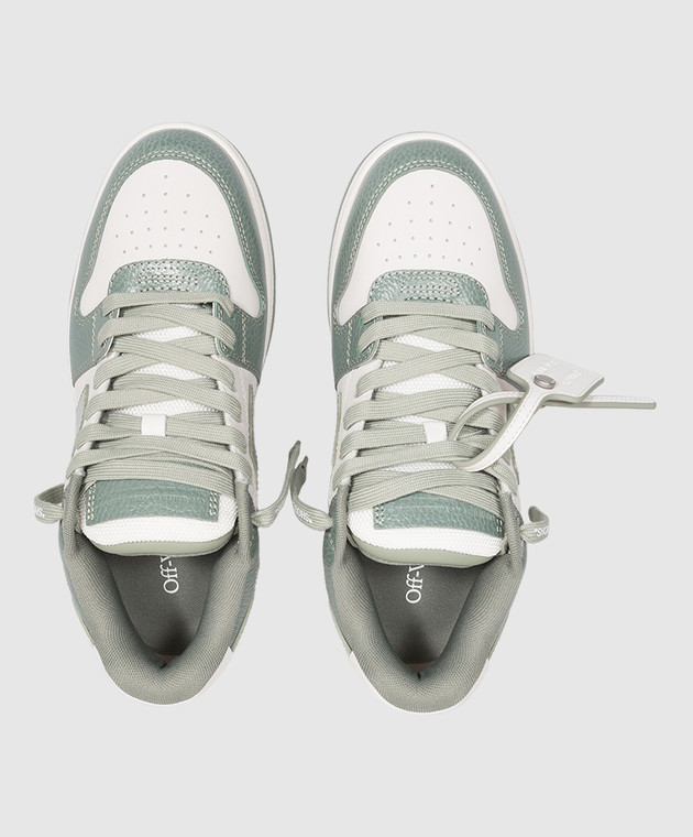 Off-White Зелені шкіряні кросівки Out Of Office OF05737310 зображення 4