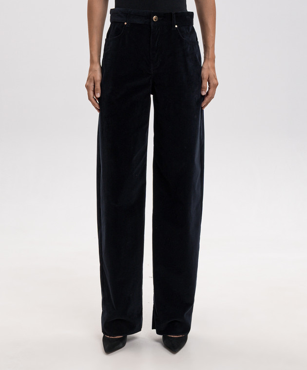 Max Mara Синие вельветовые брюки FRAGOLA MSTFRAGOLA изображение 3