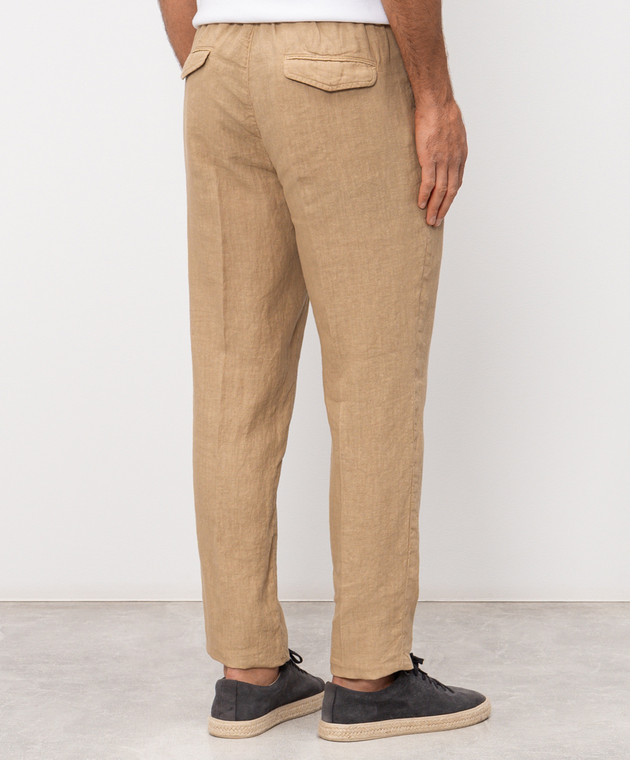 Peserico Брюки бежевые из льна R54274T00D02494 изображение 4