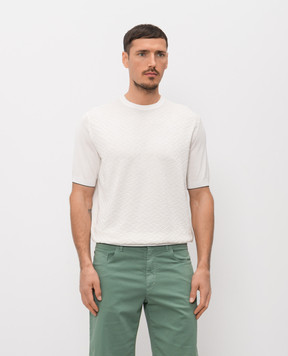 Stefano Ricci Футболка із шовку кольору айворі K616452G10F26117